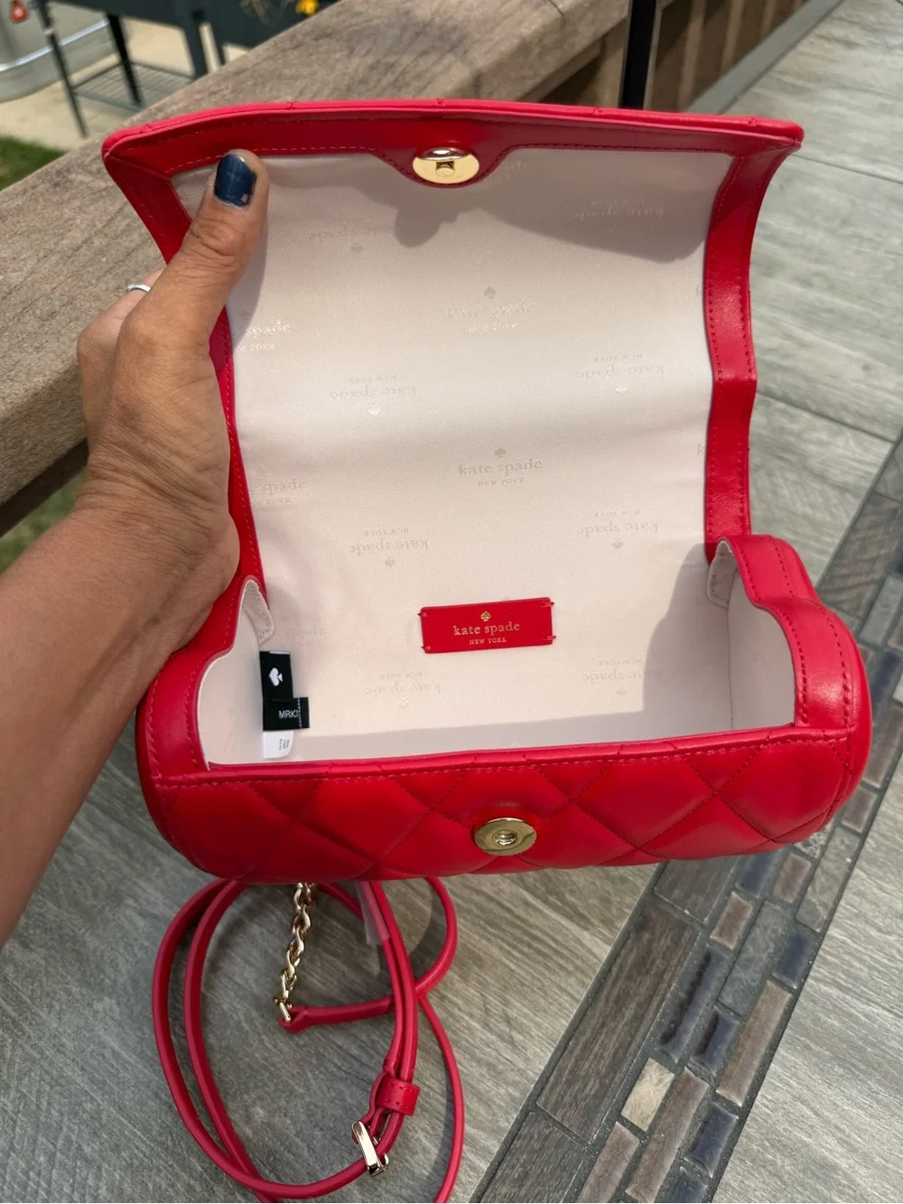 NWOT Kate Spade New York Heart Barrel Quilted Crossbody Bag Ruby Red Novelty